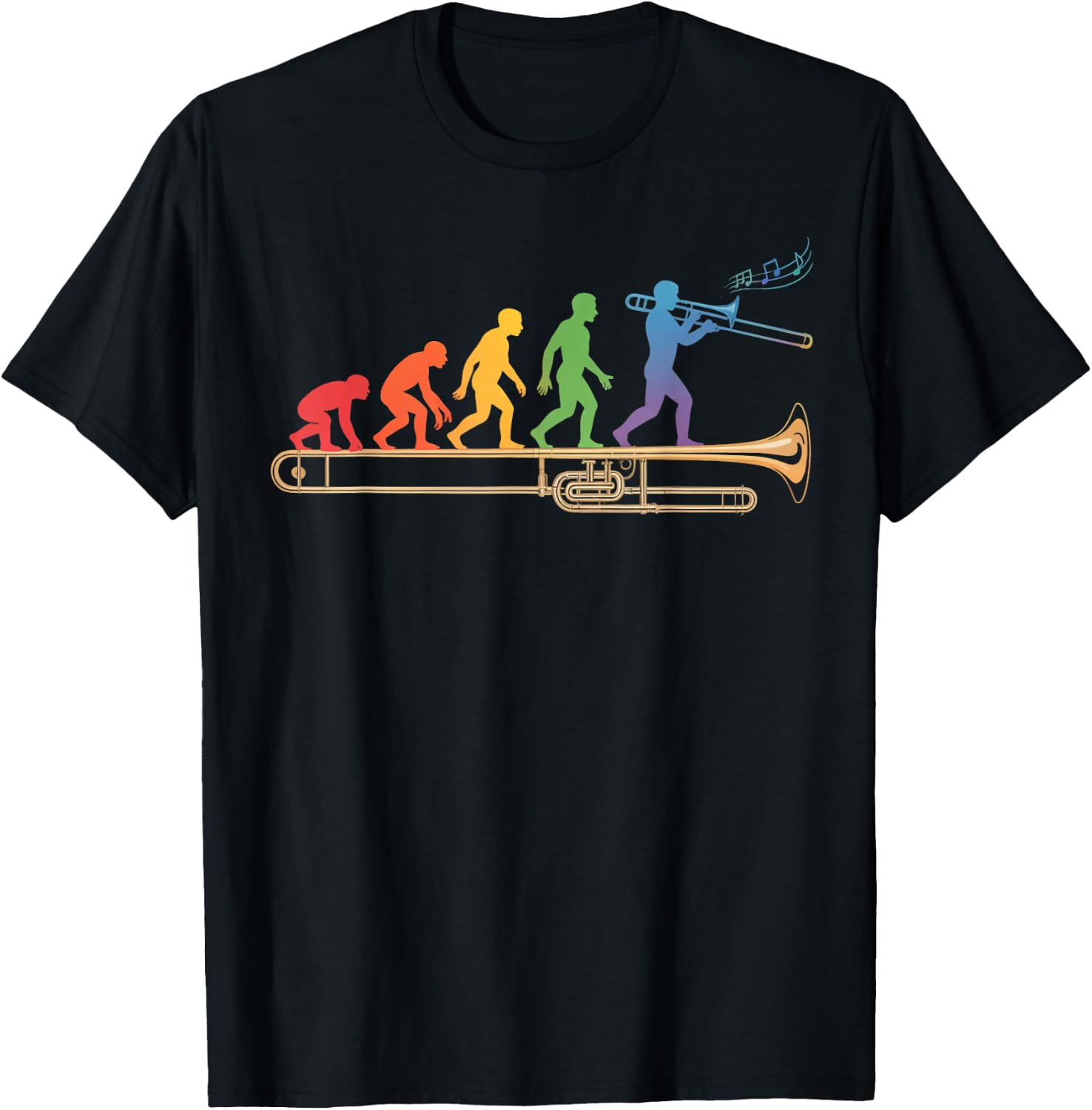 Trombone Human Evolution Marching Band Jazz Music Trombone T-Shirt