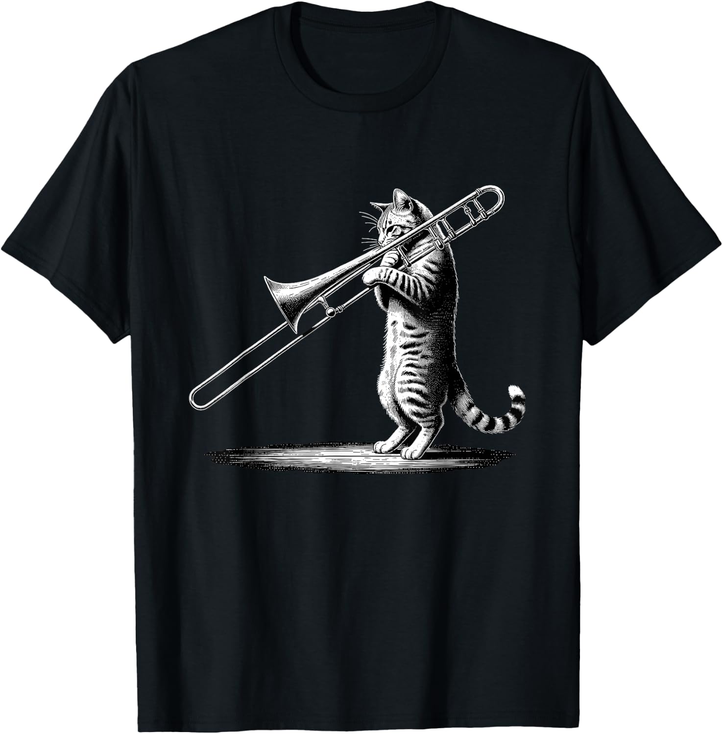 Cat Playing Trombone Player Trombonist Instrument T-Shirt
