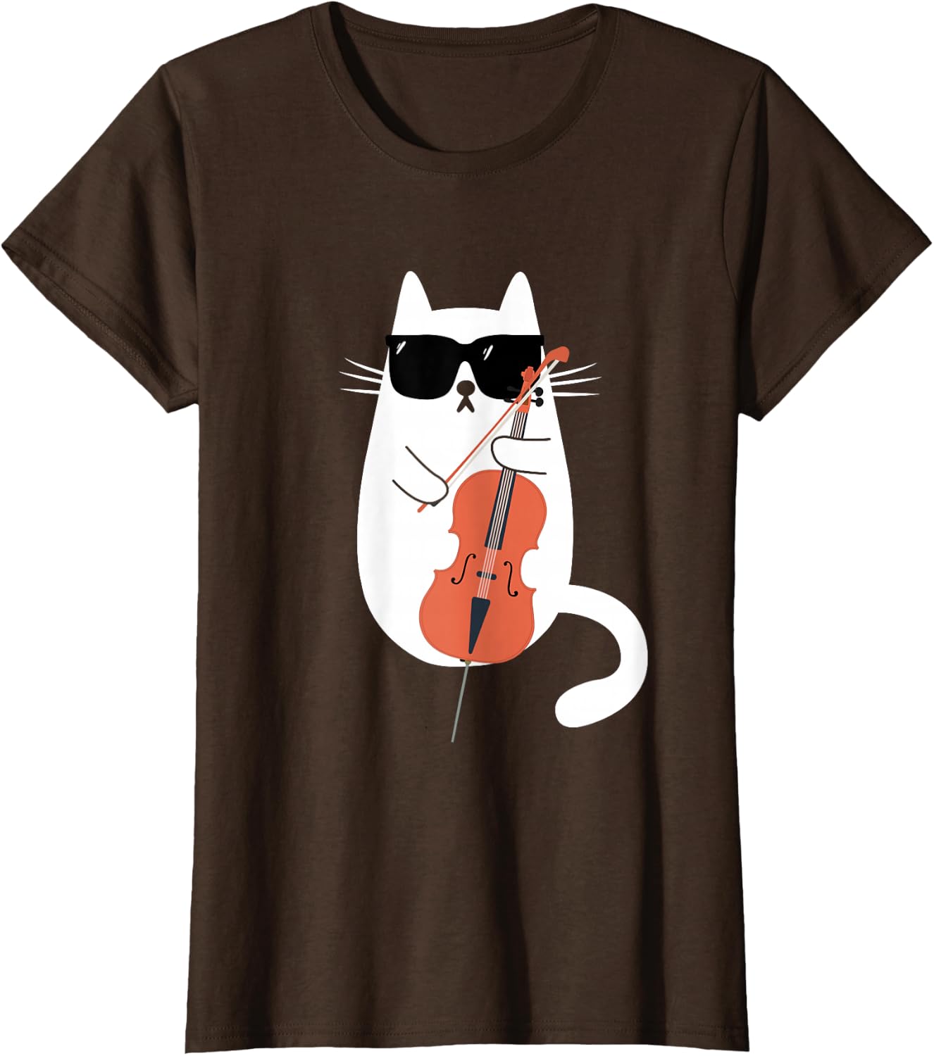 Funny Cat Wearing Sunglasses Playing Cello Cellist Musician T-Shirt