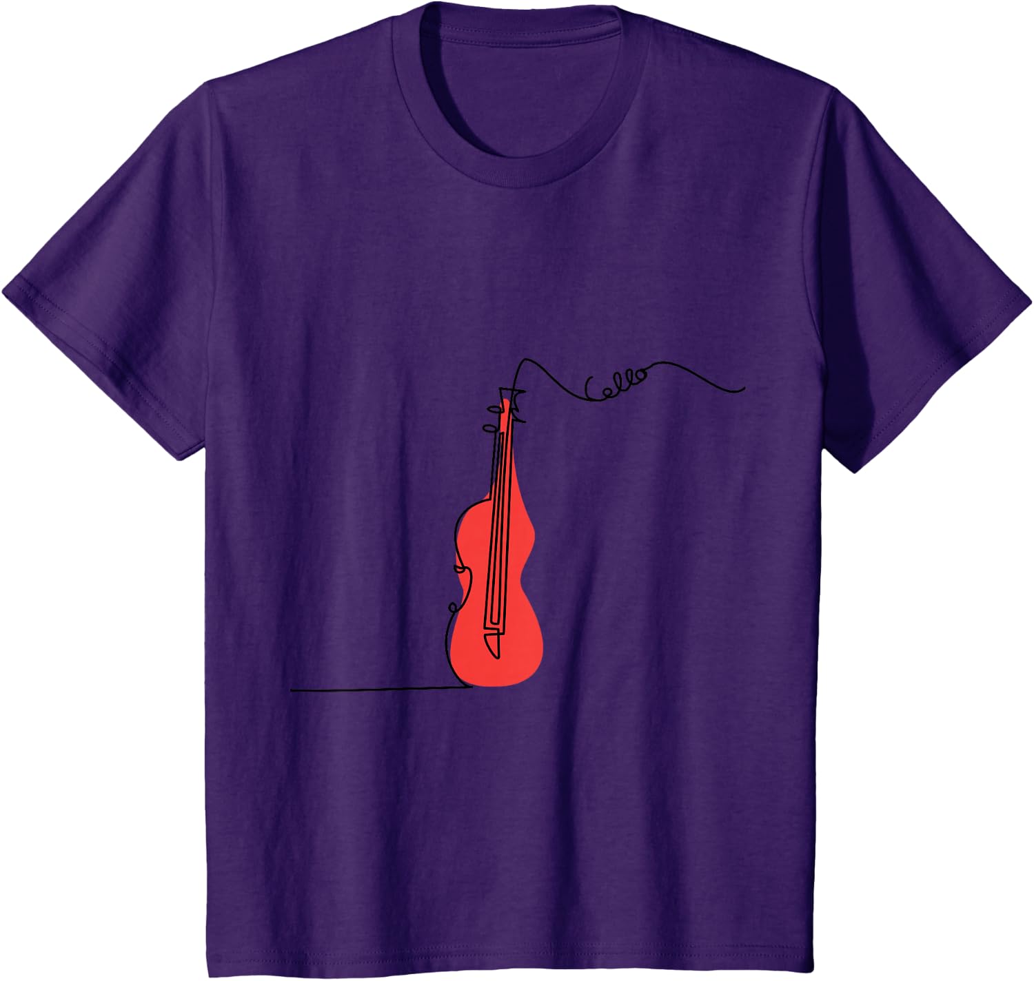Cellist Music Orchestra Design One-Line Cello T-Shirt Small
