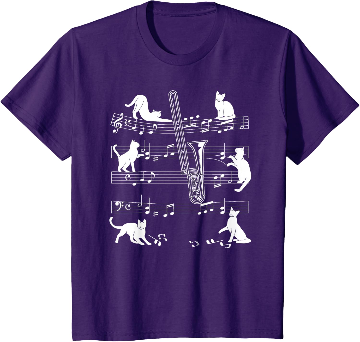 Trombonist Cats for Cat Loving Trombone Players T-Shirt