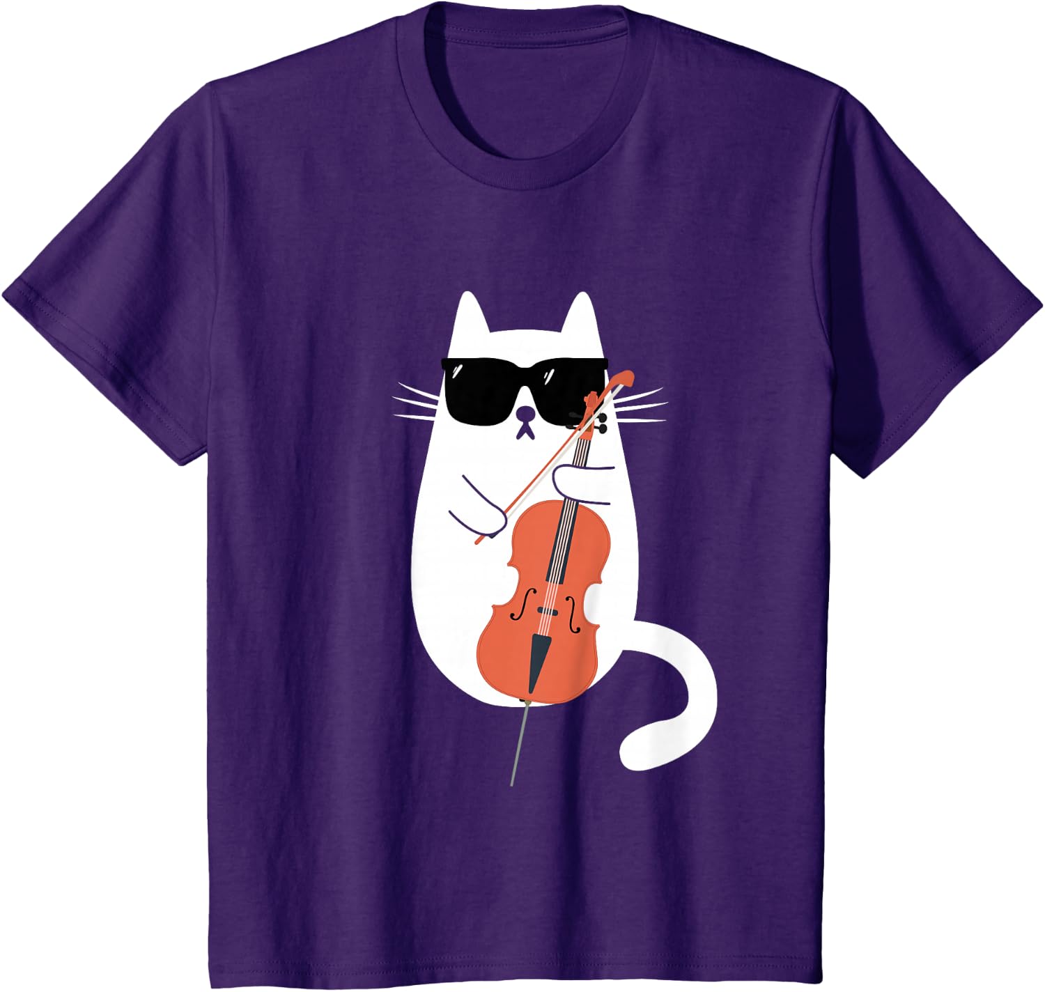 Funny Cat Wearing Sunglasses Playing Cello Cellist Musician T-Shirt