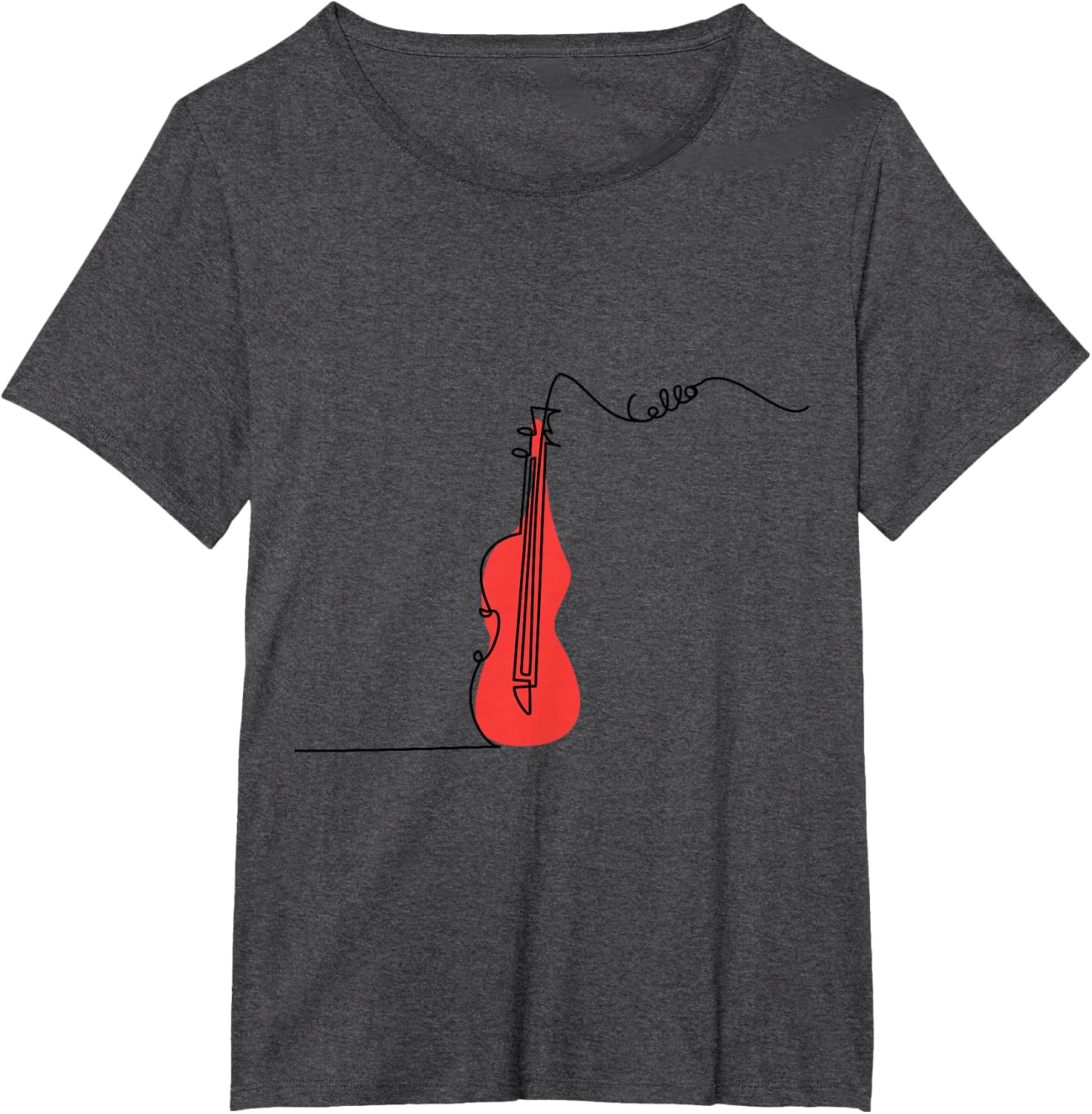Cellist Music Orchestra Design One-Line Cello T-Shirt Small