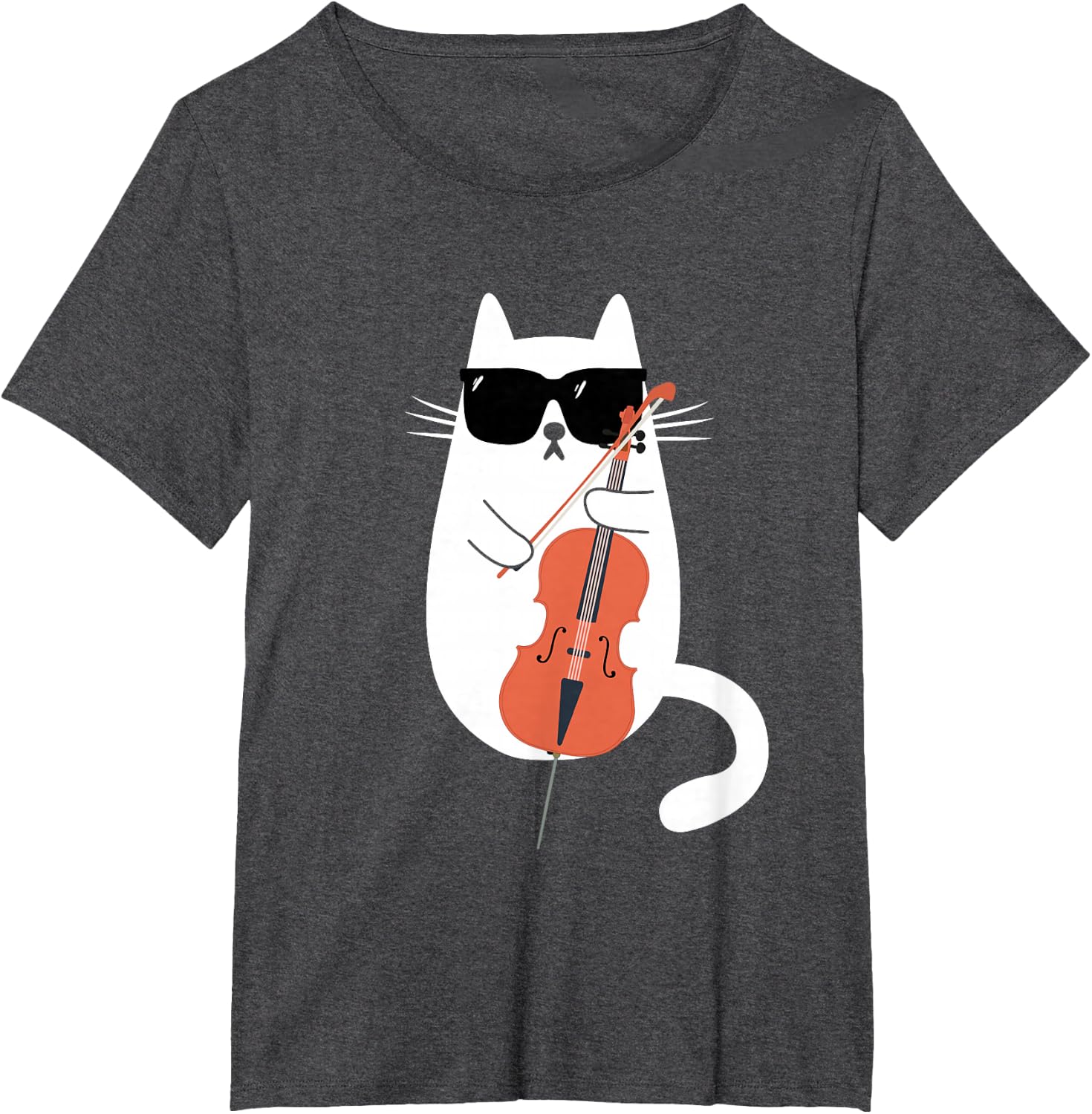 Funny Cat Wearing Sunglasses Playing Cello Cellist Musician T-Shirt