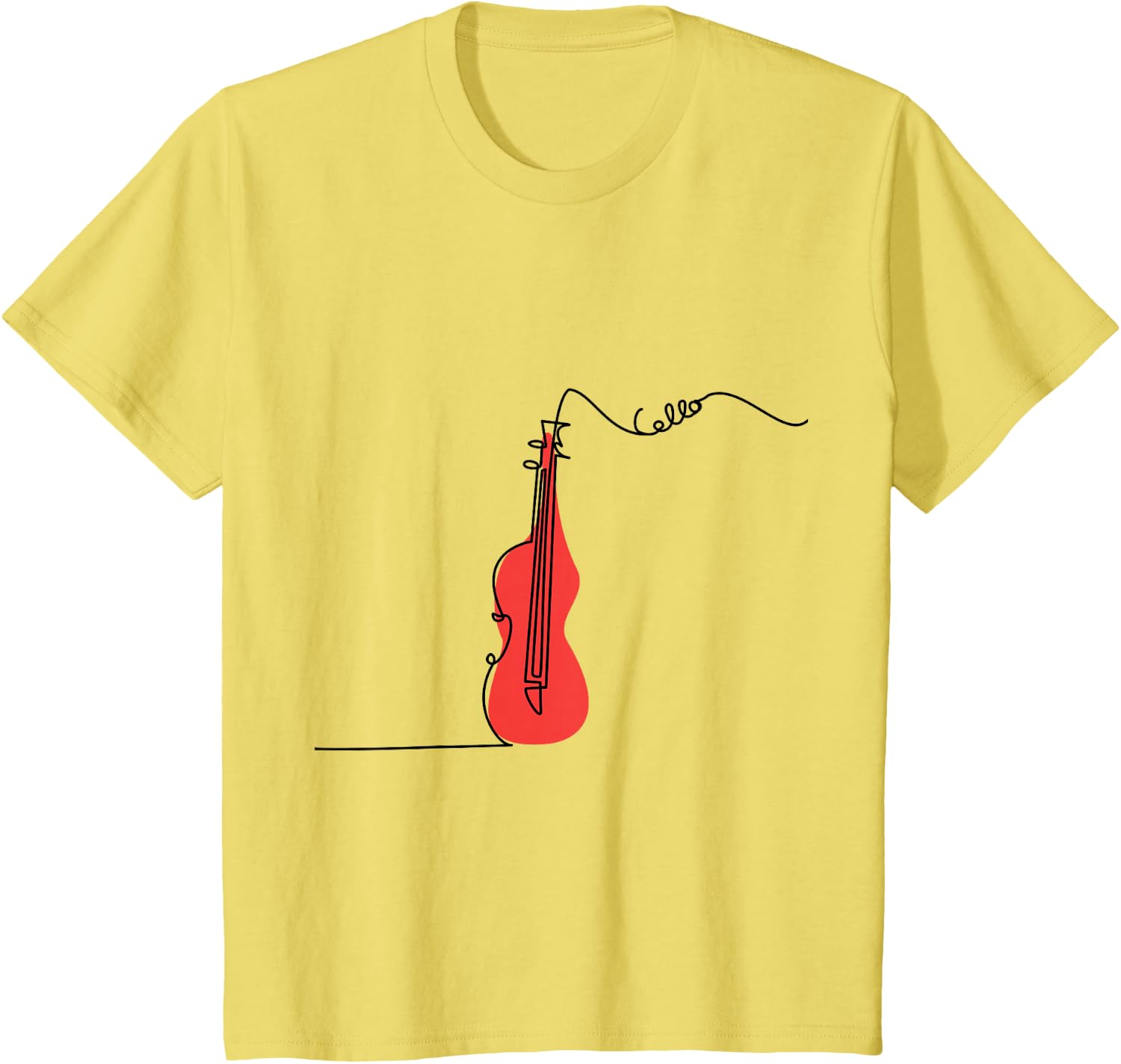 Cellist Music Orchestra Design One-Line Cello T-Shirt Small