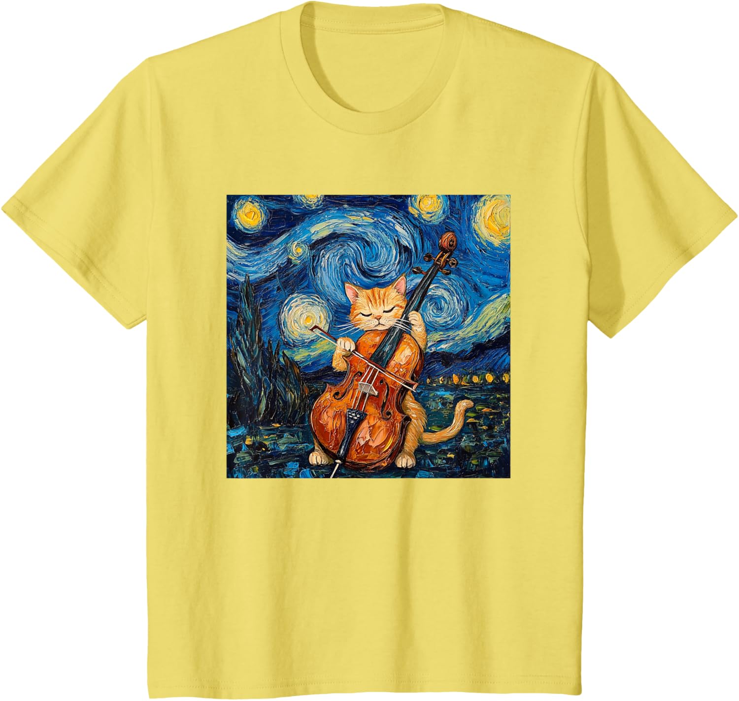 Funny Cello Player Cat Shirt Men Womens Kids T-Shirt