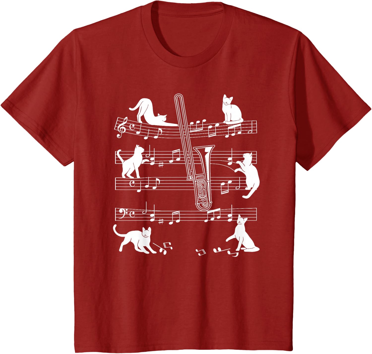 Trombonist Cats for Cat Loving Trombone Players T-Shirt