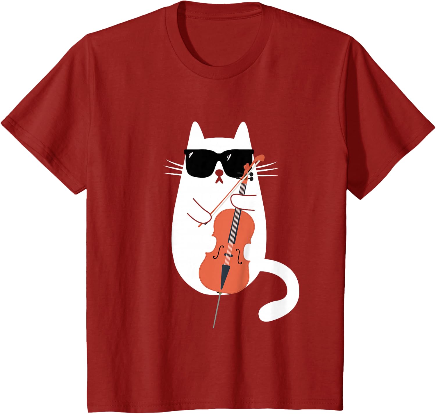 Funny Cat Wearing Sunglasses Playing Cello Cellist Musician T-Shirt