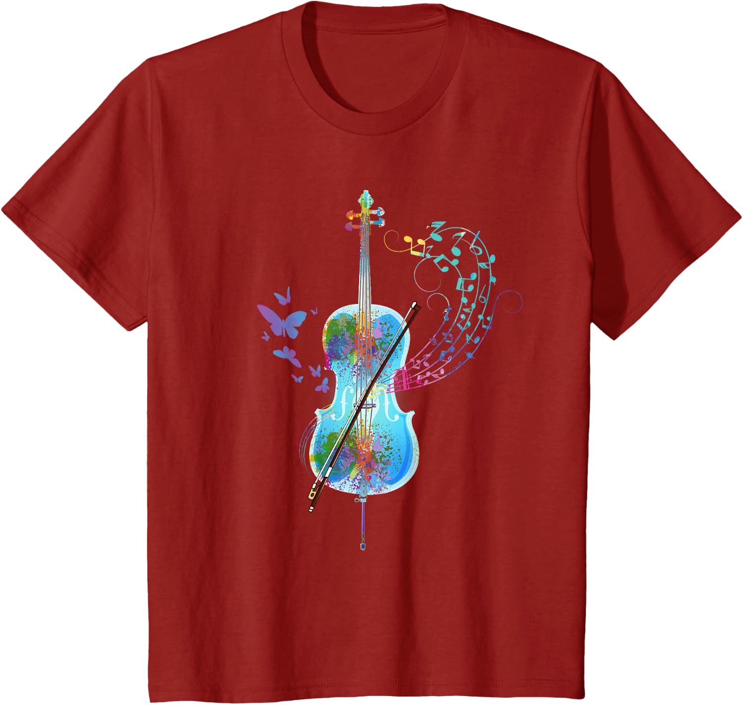 Classical Musical Instrument Colorful Cello T-Shirt