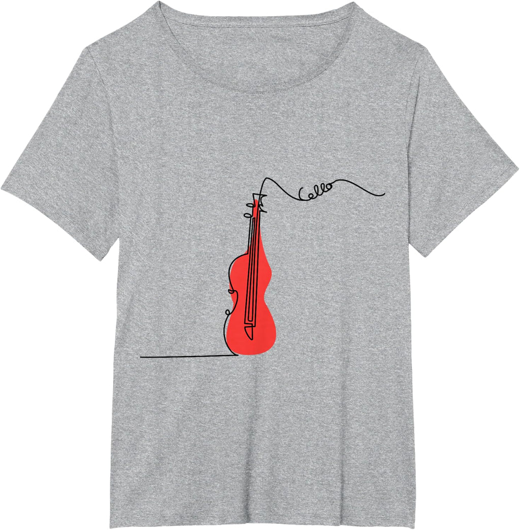 Cellist Music Orchestra Design One-Line Cello T-Shirt Small