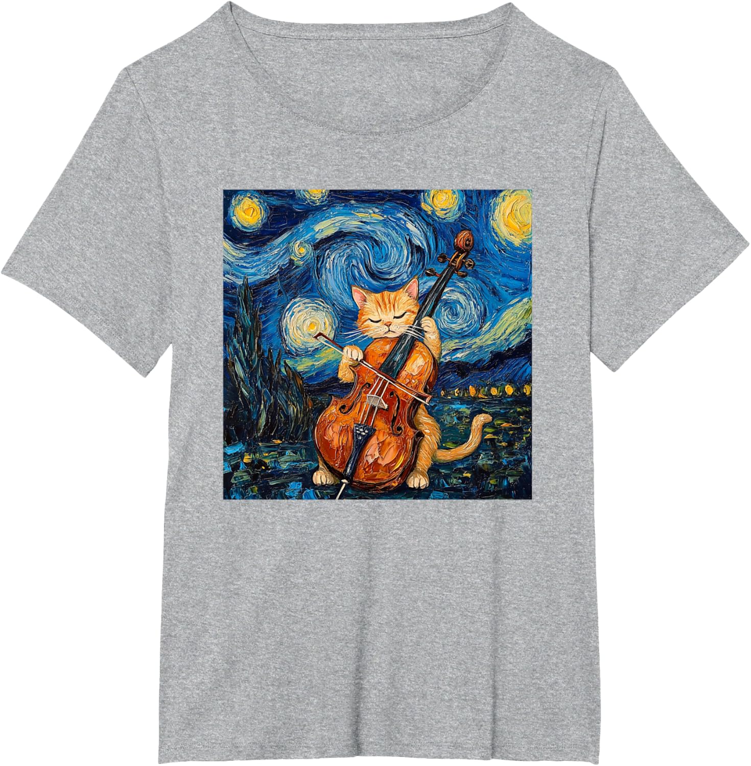 Funny Cello Player Cat Shirt Men Womens Kids T-Shirt