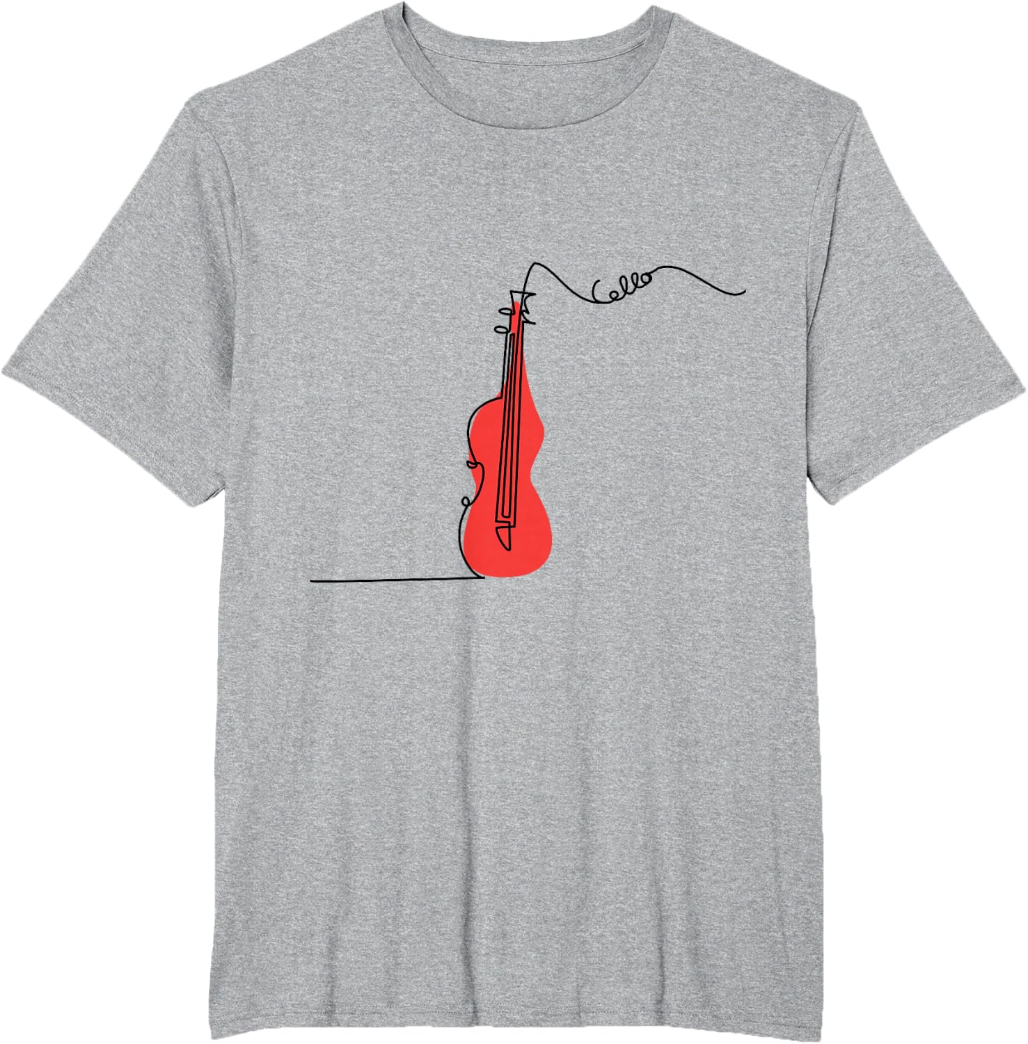Cellist Music Orchestra Design One-Line Cello T-Shirt Small