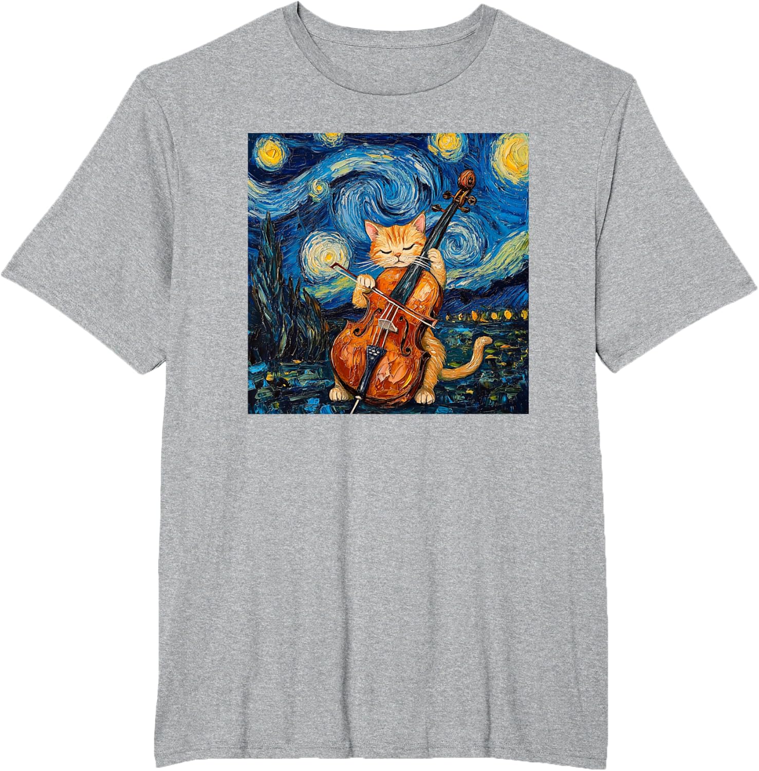 Funny Cello Player Cat Shirt Men Womens Kids T-Shirt