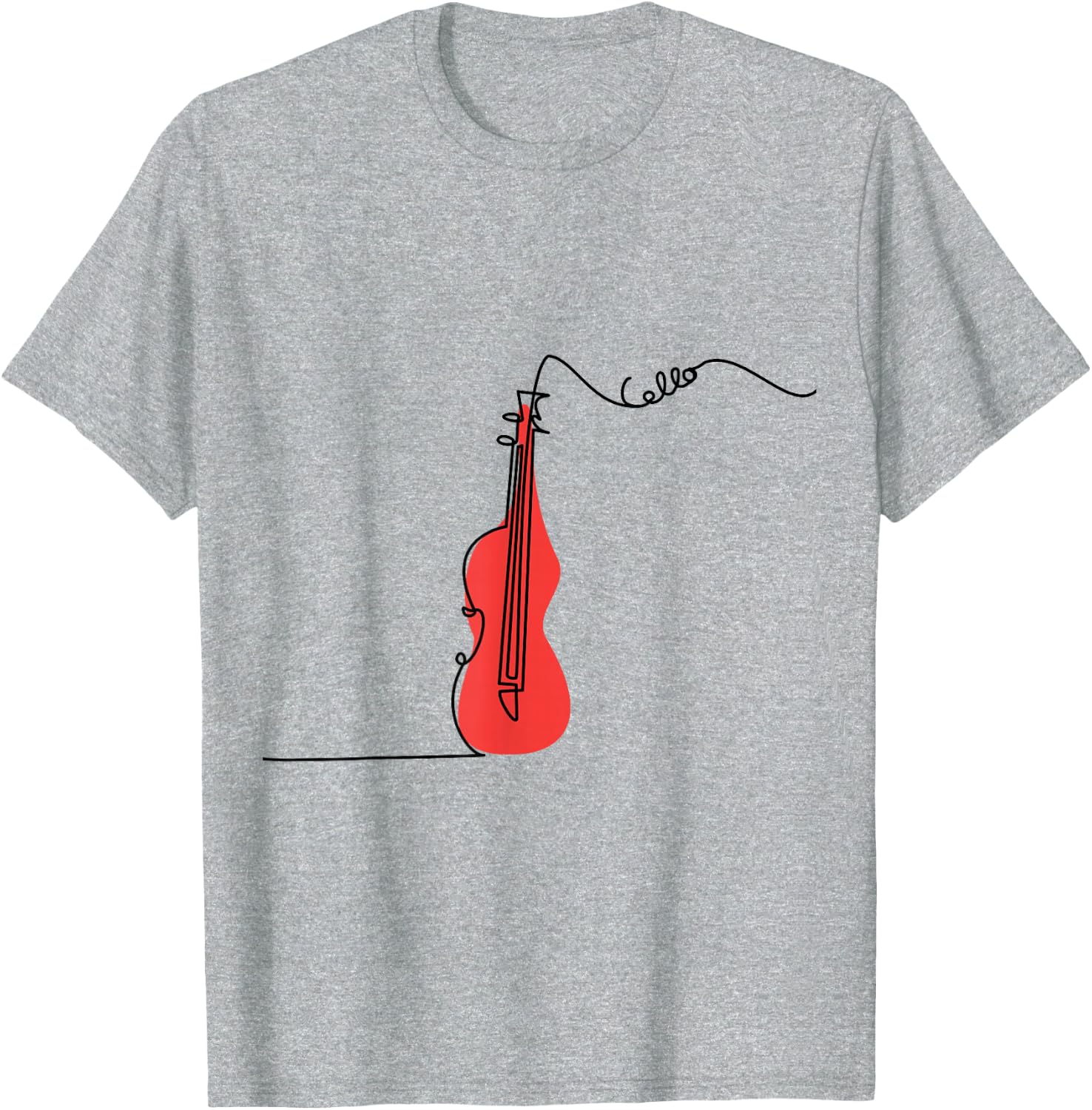 Cellist Music Orchestra Design One-Line Cello T-Shirt Small
