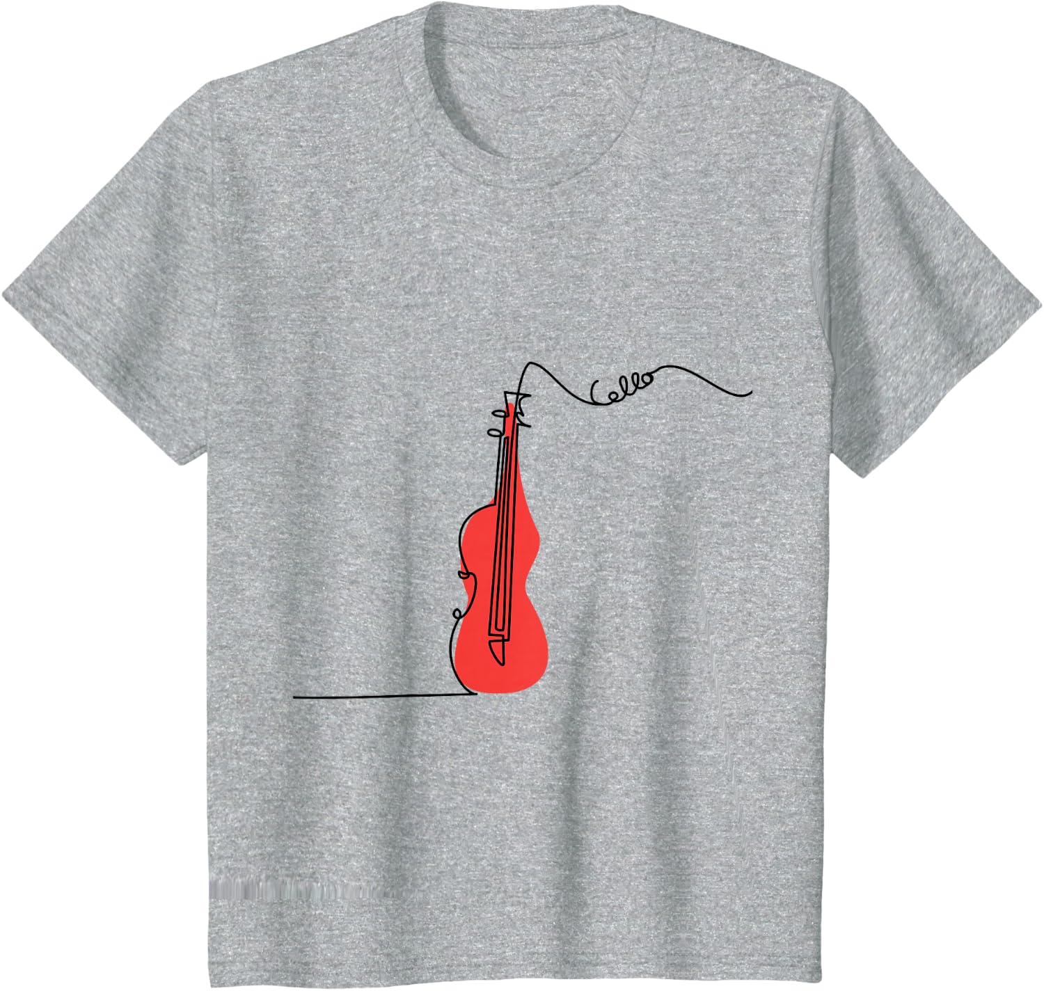 Cellist Music Orchestra Design One-Line Cello T-Shirt Small