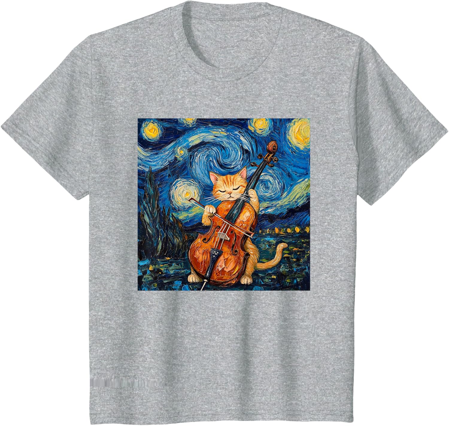 Funny Cello Player Cat Shirt Men Womens Kids T-Shirt