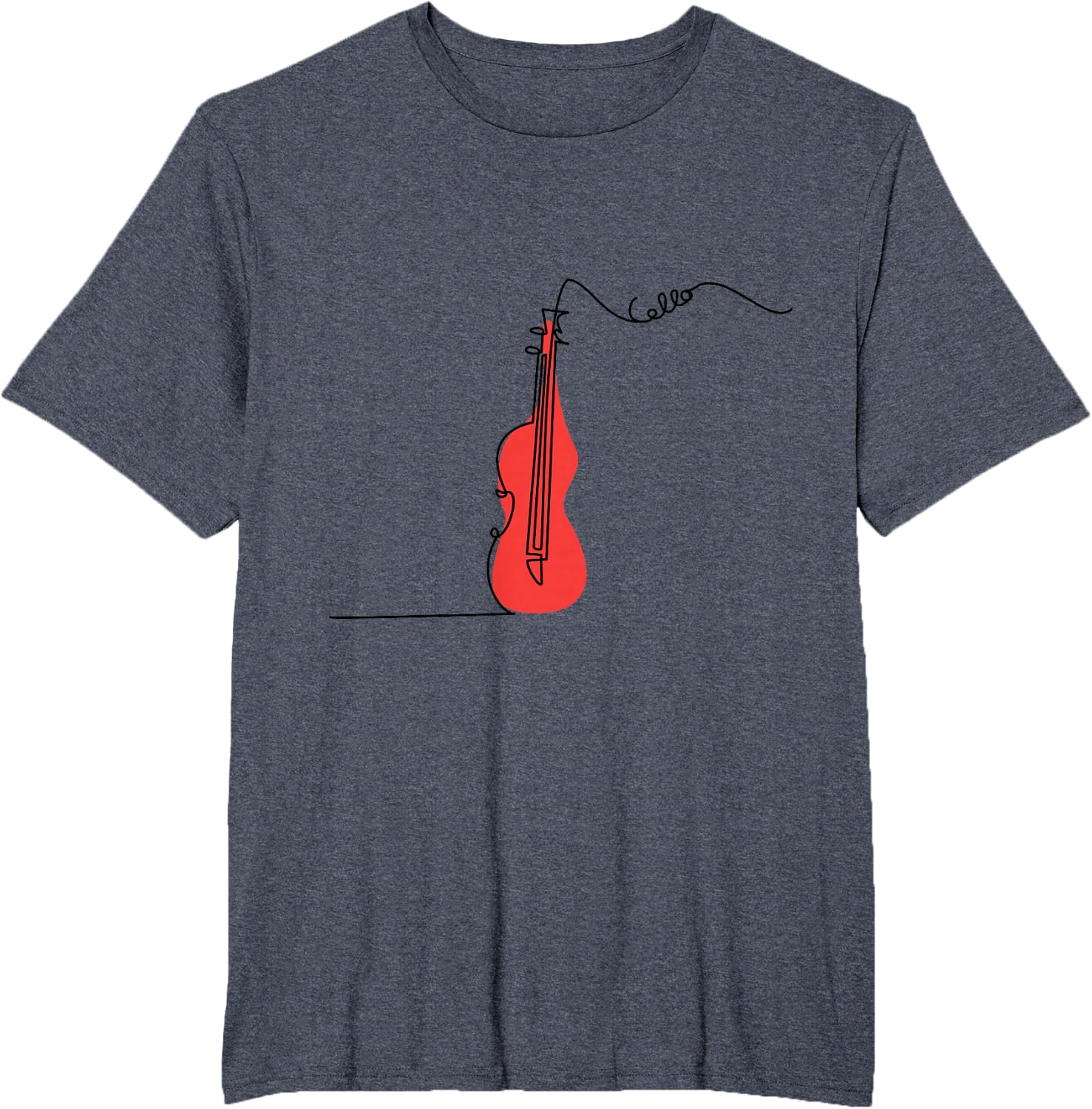 Cellist Music Orchestra Design One-Line Cello T-Shirt Small